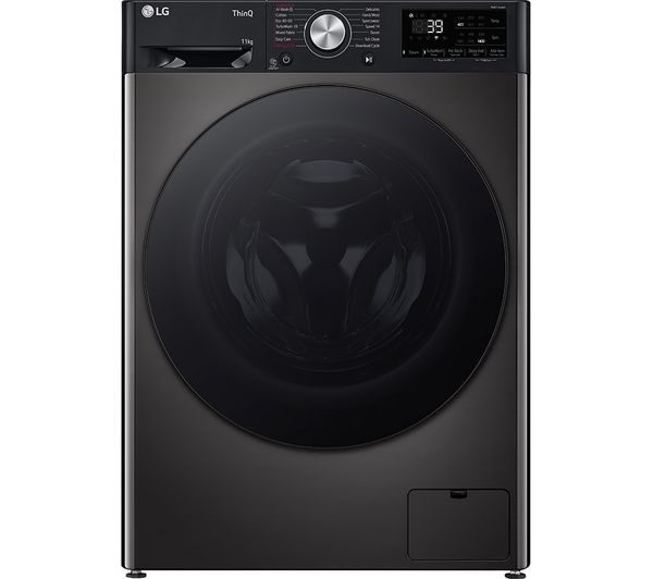 LG Dual Dry™ FDV909BN Wifi Connected 9Kg Heat Pump Tumble Dryer - Platinum Black - A+++ Rated