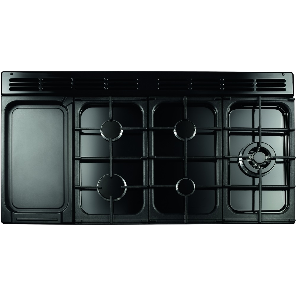 Rangemaster CLDLO110DFPCBL-AB1 110cm Dual Fuel Range Cooker Classic Deluxe Charcoal Black/Antique Brass - Image 2