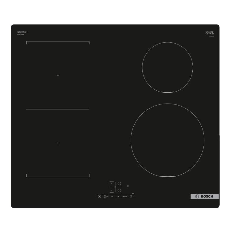 Bosch PWP611BB5B Series 4 60cm Induction Hob in Black Bosch PWP611BB5B Series 4 60cm Induction Hob in Black