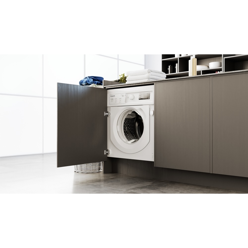 Hotpoint BIWDHG861485 Integrated Washer Dryer, 8kg/6kg, 1400 Spin – White - Image 3