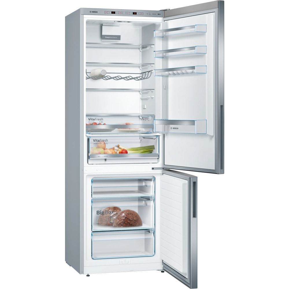 Bosch KGE49AICAG Series 6 Low Frost Fridge Freezer, 60/40, Brushed steel - Image 2