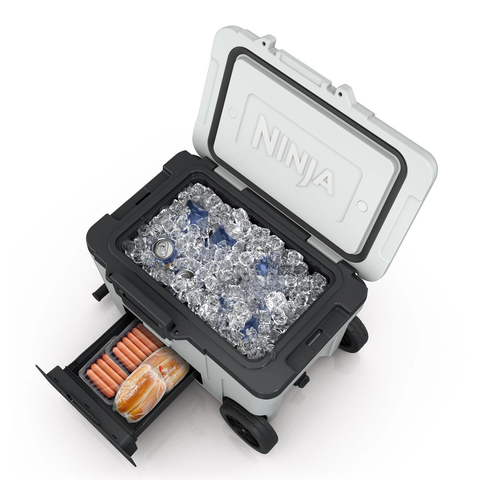 NINJA FB245UKWH FrostVault 42L Wheeled Cooler with Dry Zone - Cloud White - Image 2