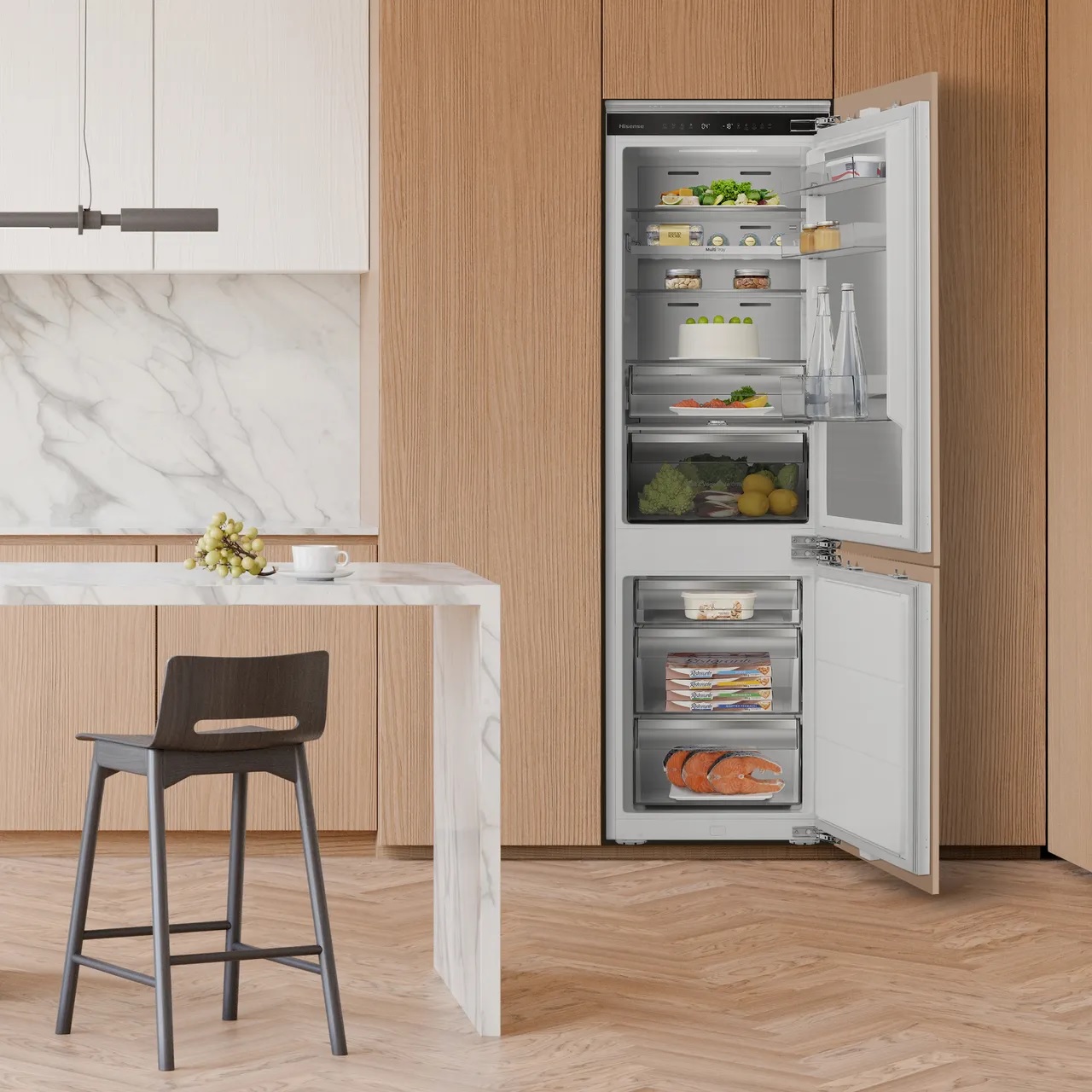 Hisense RB5B250SSWC1 Integrated Wifi Connected 54cm 60/40 No Frost Fridge Freezer – White - Image 6 Hisense RB5B250SSWC1 Integrated Wifi Connected 54cm 60/40 No Frost Fridge Freezer – White - Image 6