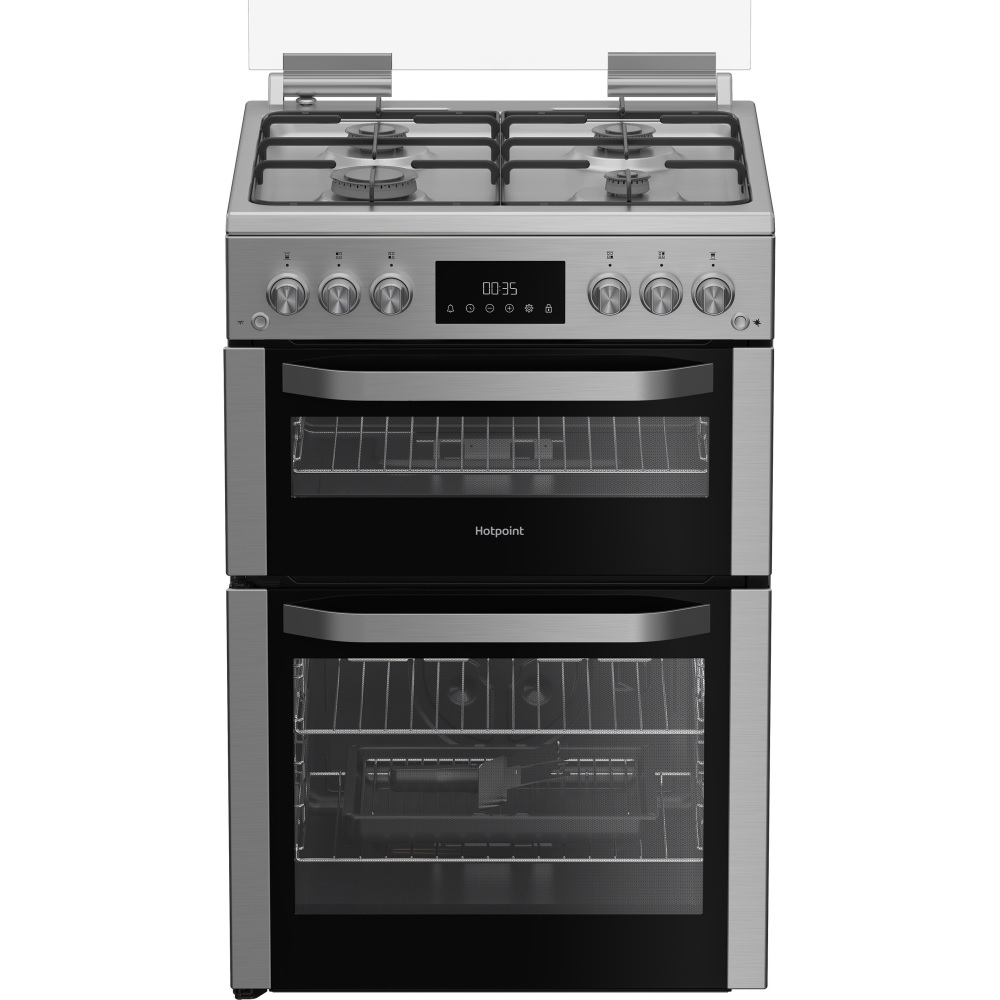 Hotpoint HDG6GDCX Gas Cooker with Double Oven - Stainless Steel Hotpoint HDG6GDCX Gas Cooker with Double Oven - Stainless Steel
