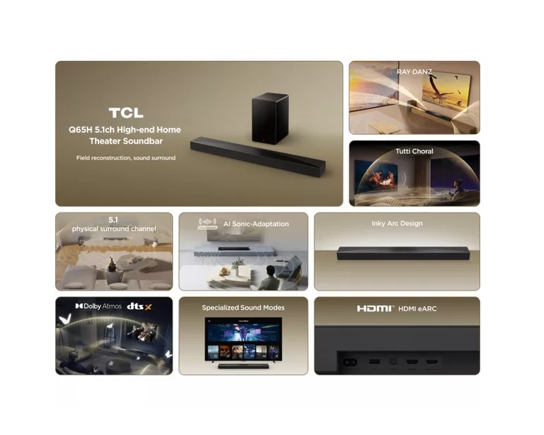 TCL Q65H 5.1-channel Dolby Atmos Soundbar with Subwoofer - Image 2
