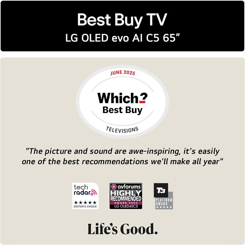 LG OLED65C55 C5 65" OLED evo 4K HDR Smart AI TV - Image 3