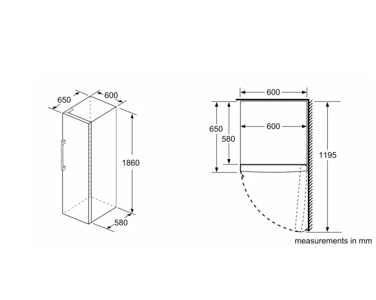 Bosch GSN36VWEPG 186cm High Frost Free Upright Freezer – White - Image 3 Bosch GSN36VWEPG 186cm High Frost Free Upright Freezer – White - Image 3