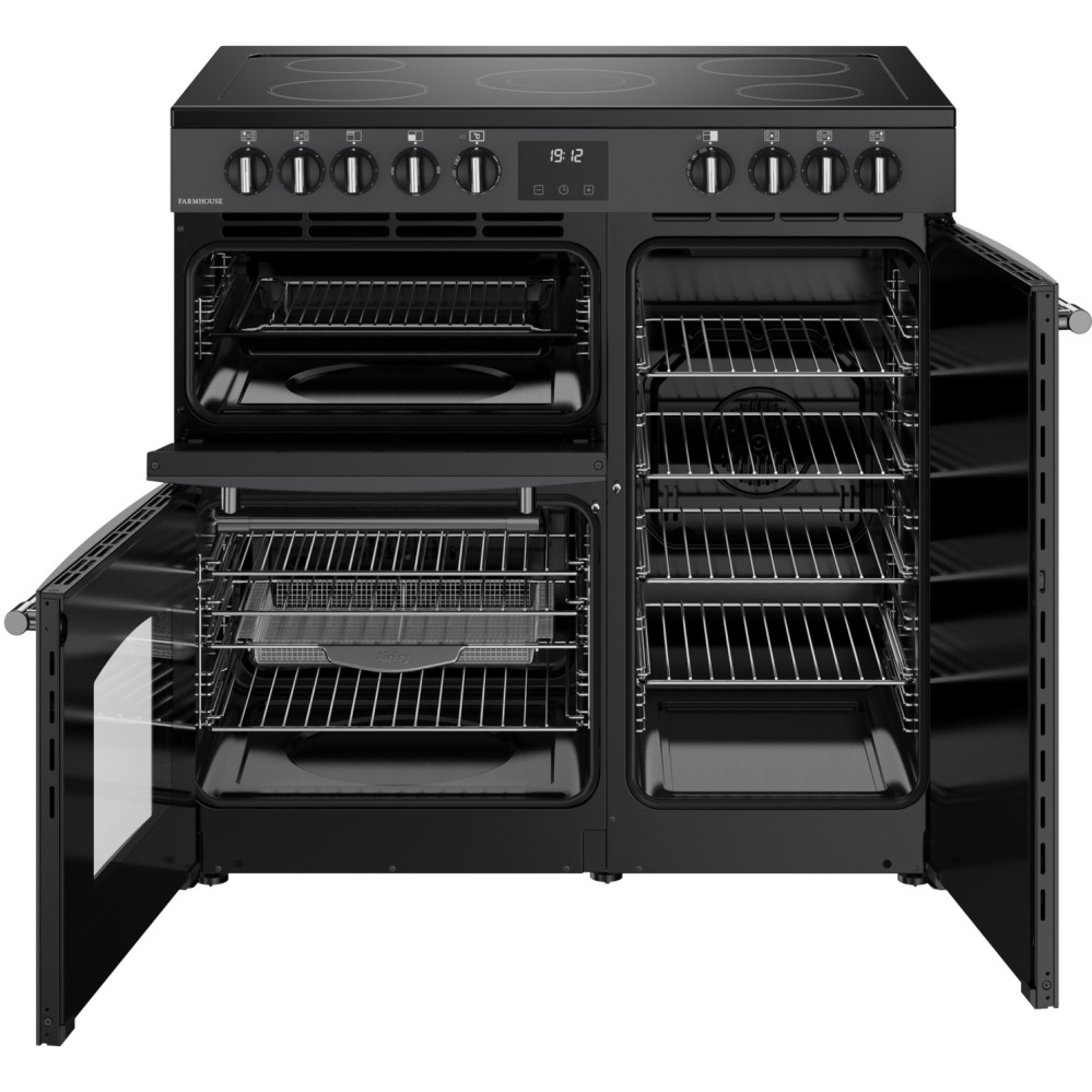 Belling 444411816 RCA FARMHOUSE 90E 90cm Ceramic Range Cooker, Anthracite/Grey - Image 3 Belling 444411816 RCA FARMHOUSE 90E 90cm Ceramic Range Cooker, Anthracite/Grey - Image 3