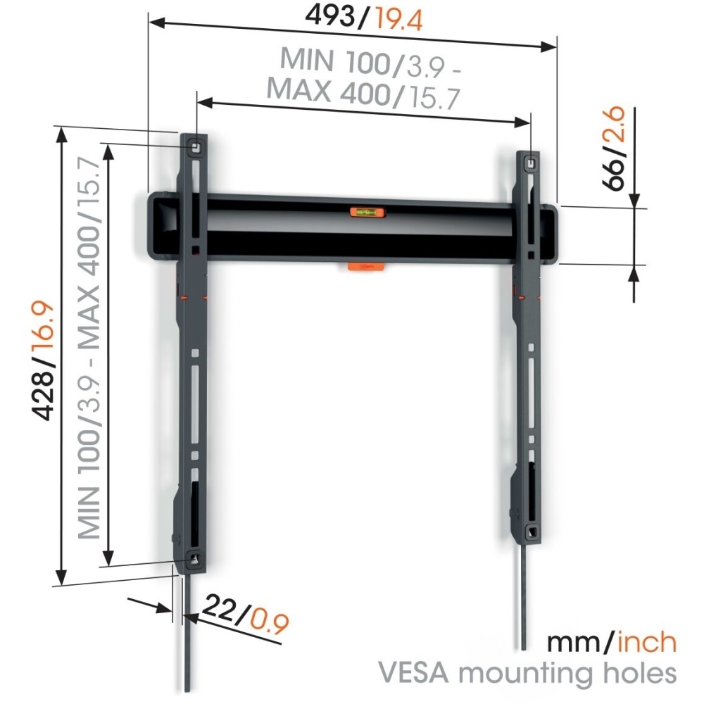 Vogels TVM3405 Comfort - Fixed TV Wall Mount 32”-77" – Black - Image 2 Vogels TVM3405 Comfort - Fixed TV Wall Mount 32”-77" – Black - Image 2