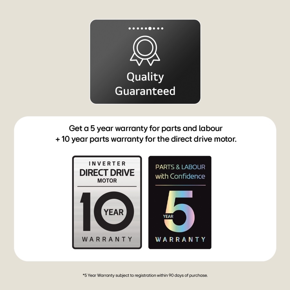 LG W2X5085TLB Series 3 AI Direct Drive Washer Dryer, 8kg/5kg, 1200 Spin - White - Image 4