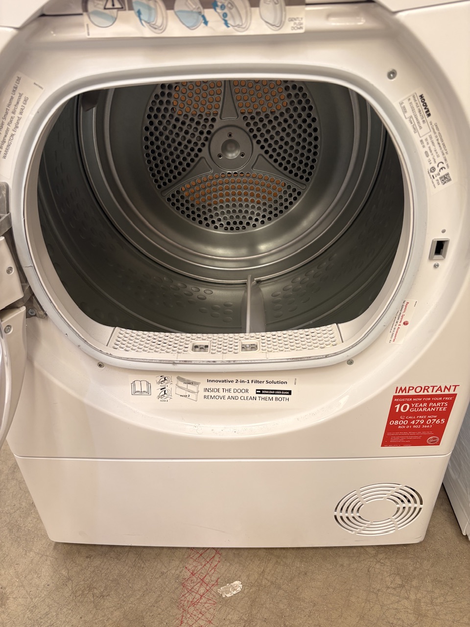 Hoover HLEH8A2TE1 noisy on use but works perfectly heat pump tumble dryer - Image 2 Hoover HLEH8A2TE1 noisy on use but works perfectly heat pump tumble dryer - Image 2