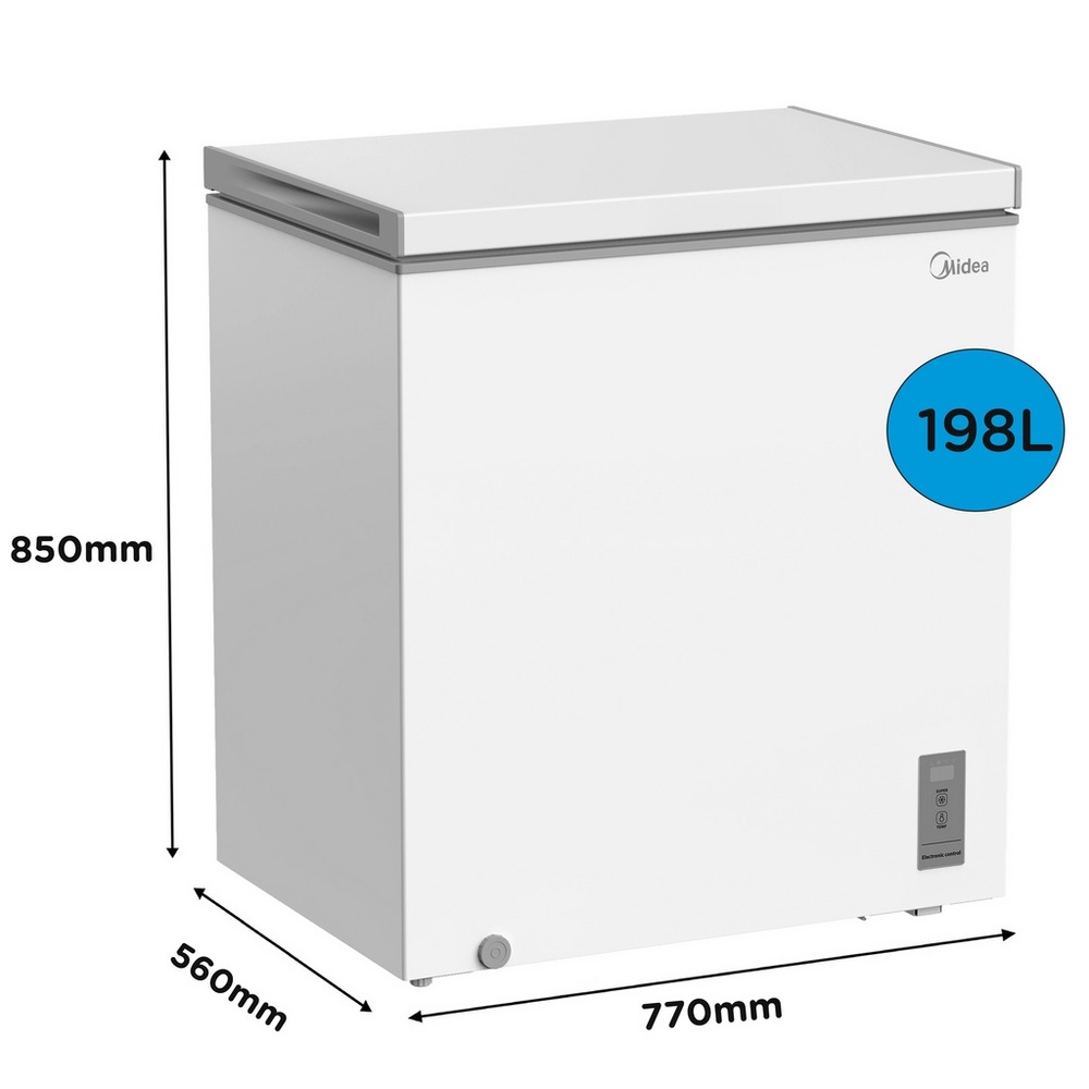 MIDEA MDRC284FZE01 Static 198l Chest Freezer – White - Image 3