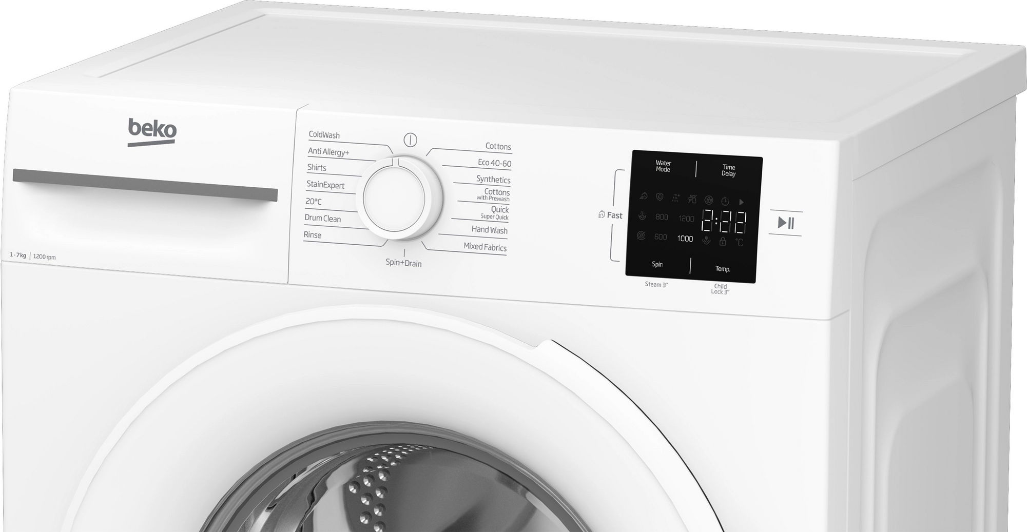 Beko BM1WU3721W 7kg 1200 Spin RecycledTub Washing Machine - White - Image 2