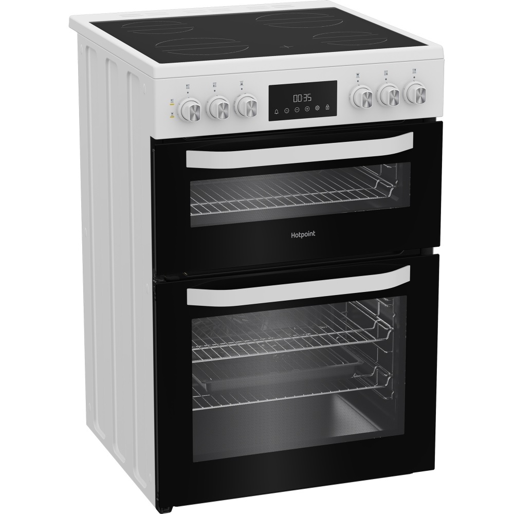 Hotpoint HDE6VDW Ceramic Electric Cooker with Double Oven – White - Image 4 Hotpoint HDE6VDW Ceramic Electric Cooker with Double Oven – White - Image 4