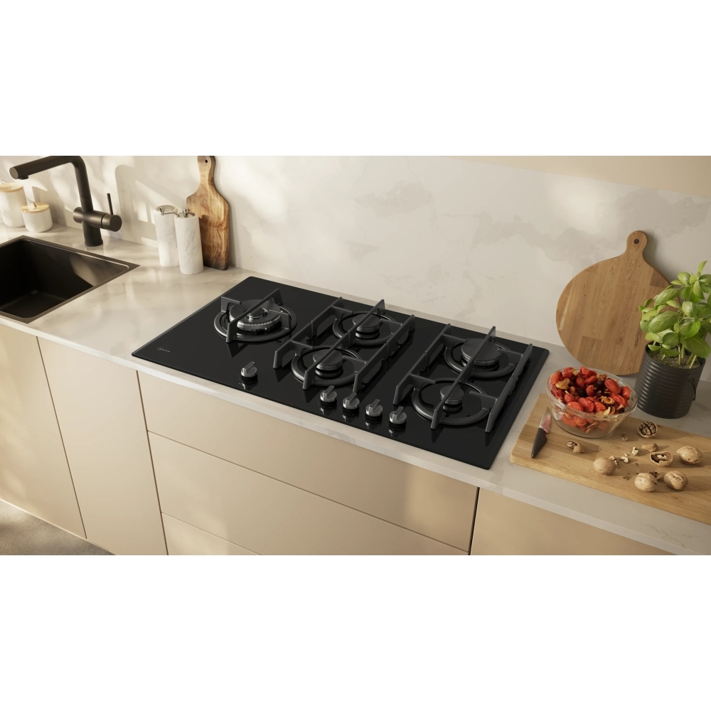 Neff T29RHS4S0 N90 92cm 5 Burner Gas Hob, Black - Image 2
