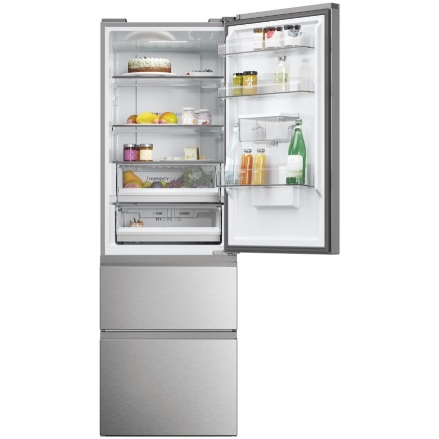 Haier HTW5618EWMG Total No Frost Fridge Freezer, 60/40 - Silver - Image 2