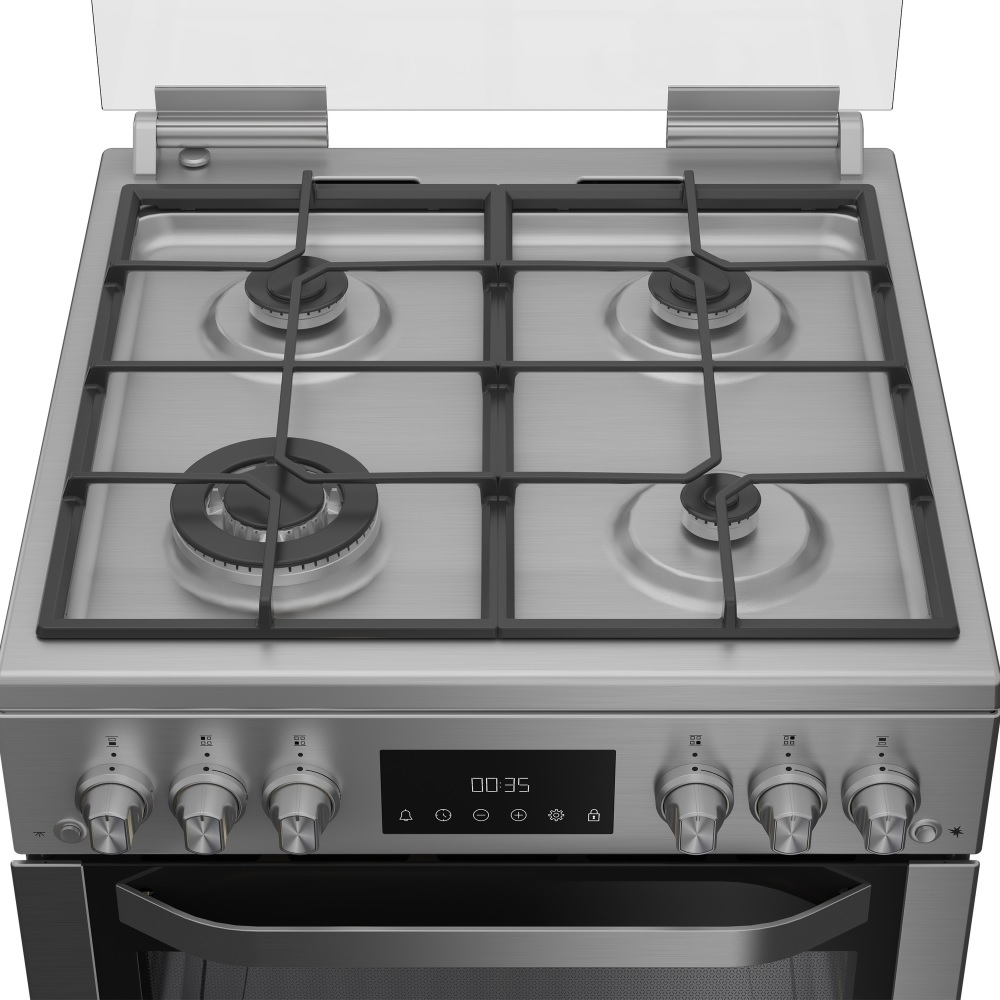 Hotpoint HDG6GDCWX Gas Cooker with Double Oven - Stainless Steel - Image 2 Hotpoint HDG6GDCWX Gas Cooker with Double Oven - Stainless Steel - Image 2