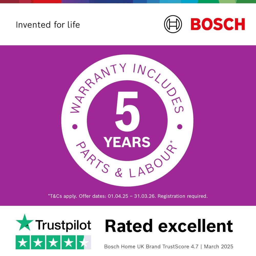 Bosch SMS4EMW06G Series 4 Dishwasher, 14 Place Settings – White - Image 7 Bosch SMS4EMW06G Series 4 Dishwasher, 14 Place Settings – White - Image 7