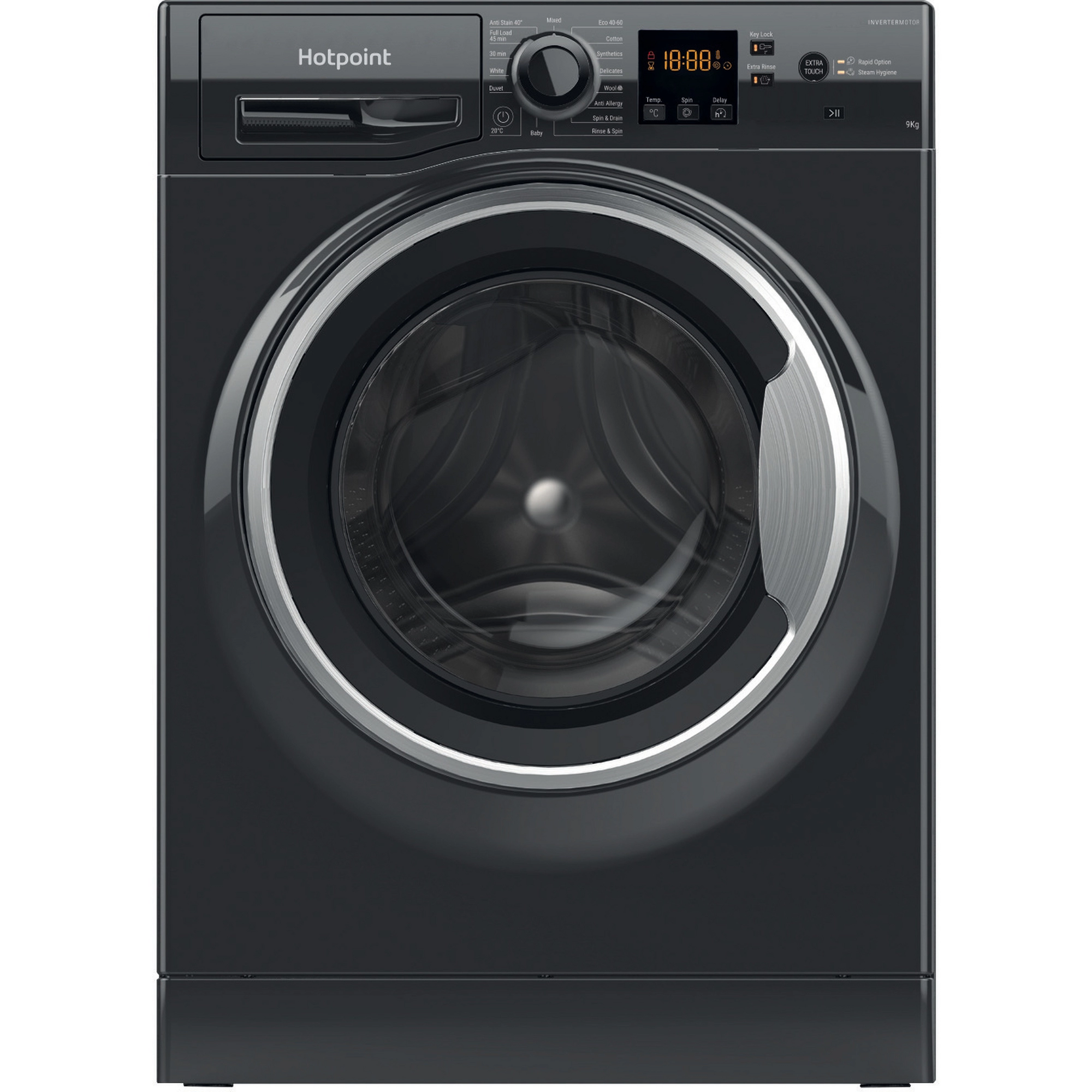 Hotpoint NSWF946BSUK 9kg 1400 Spin Washing Machine - Black Hotpoint NSWF946BSUK 9kg 1400 Spin Washing Machine - Black