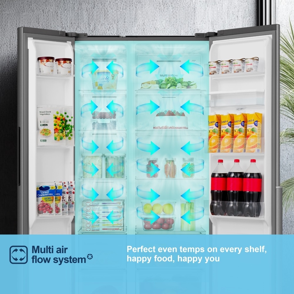 Fridgemaster MS91558DES American Fridge Freezer, Non-Plumbed – Silver - Image 4