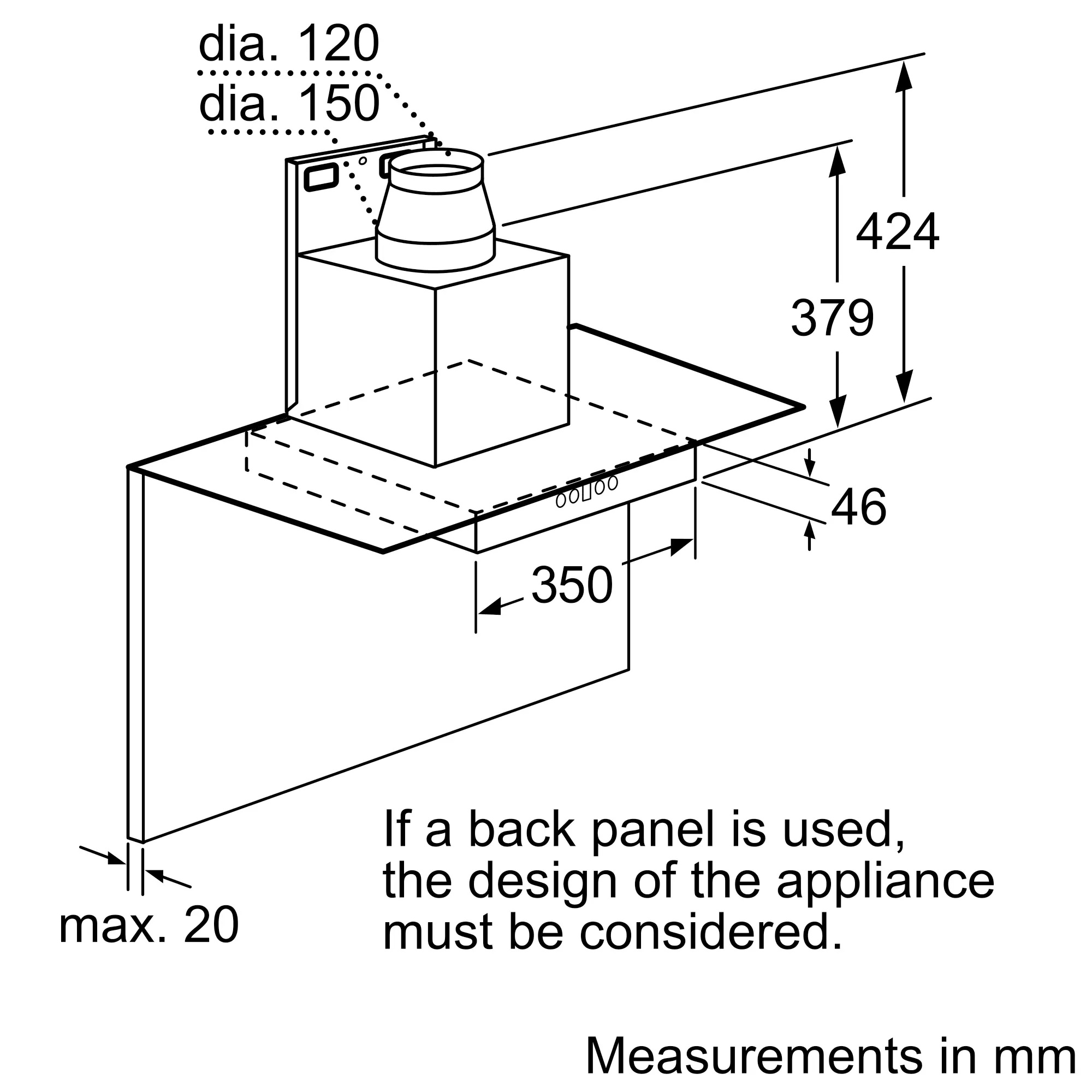 Neff D86ER22N0B 60cm wall-mounted chimney cooker hood - Image 4