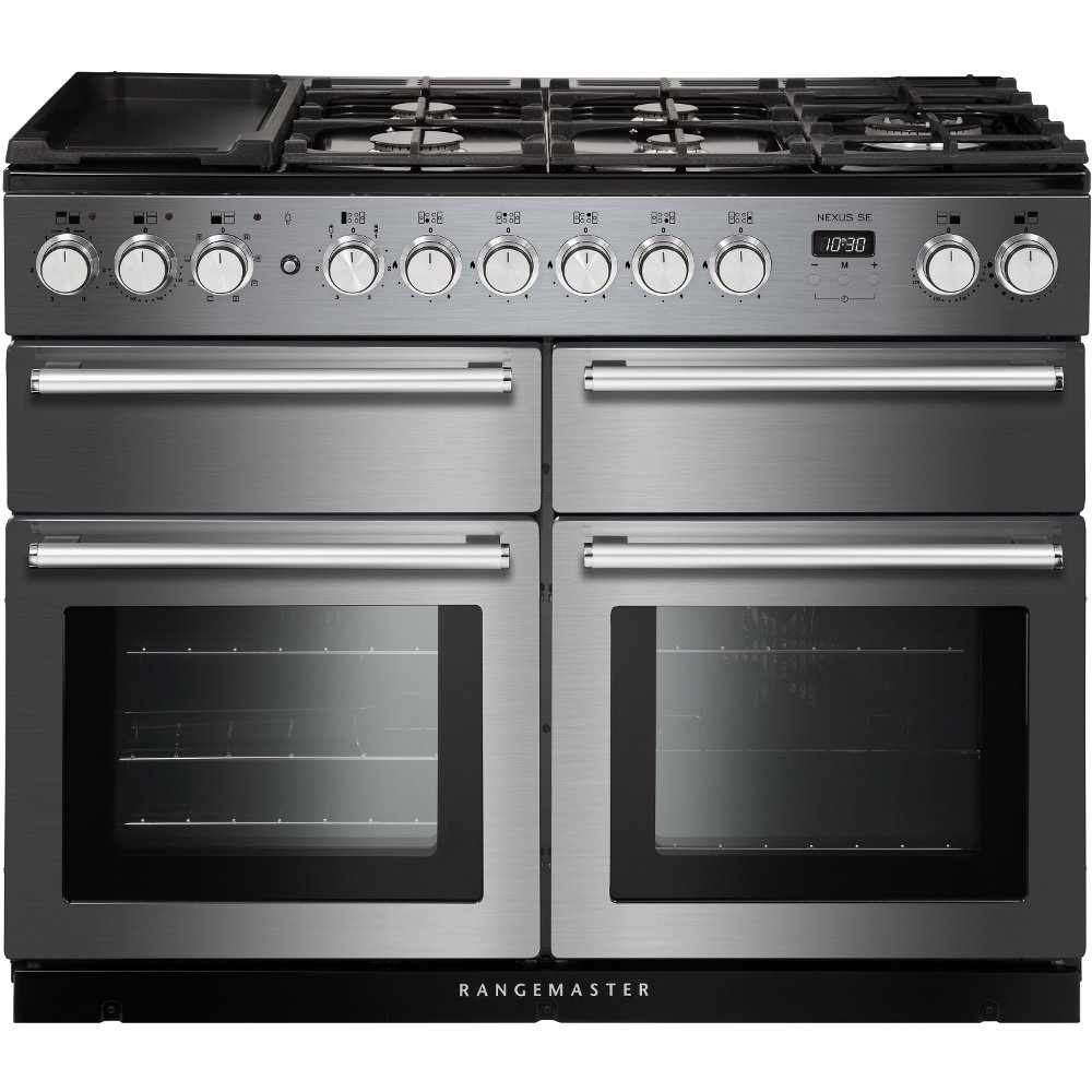 Rangemaster NEXSE110DFFSS-C 110cm Dual Fuel Range Cooker Nexus SE Stainless Steel/Chrome