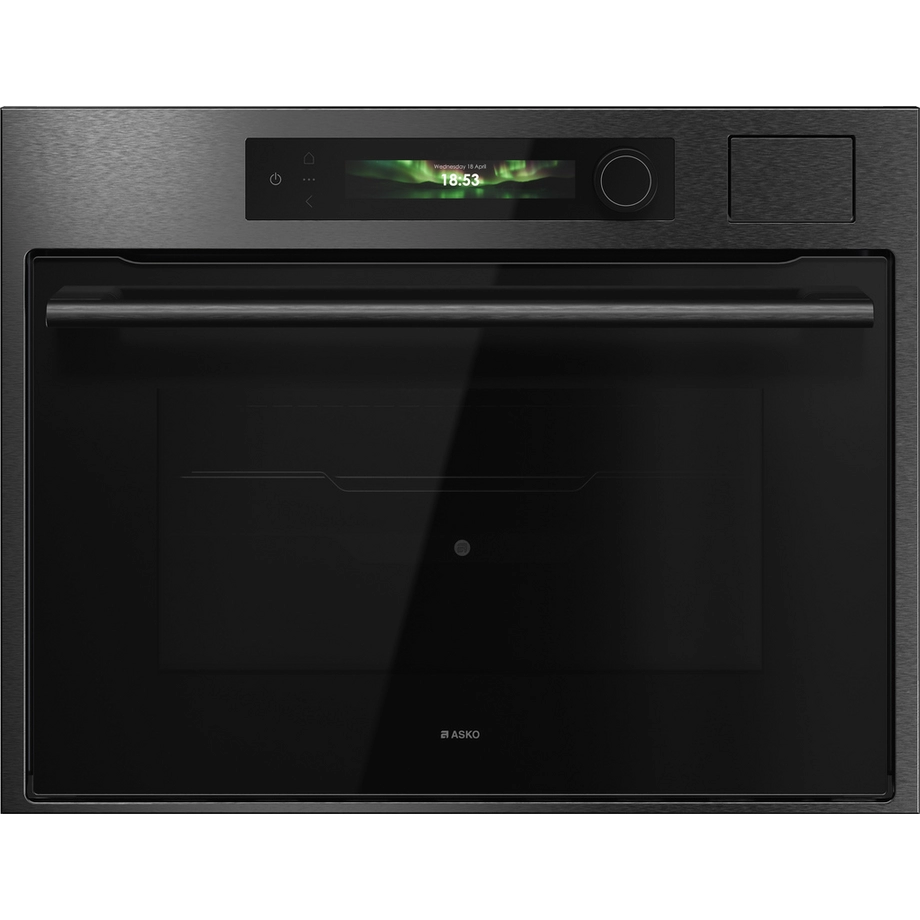 ASKO OCS64BSH 45cm Built-in Compact Oven with steam function - Black Steel,