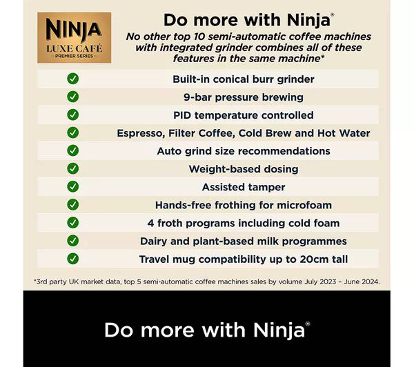 Ninja Luxe Café Premier Espresso Machine - Black ES601UKBK - Image 2