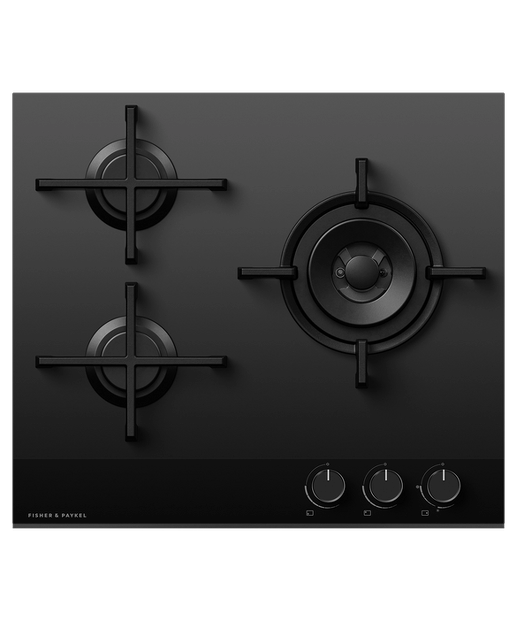 Fisher & Paykel CG603DLPGB4 60cm 3 Burner Gas Hob - Black Glass Fisher & Paykel CG603DLPGB4 60cm 3 Burner Gas Hob - Black Glass