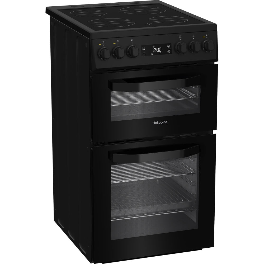 Hotpoint HDE5VDCB Ceramic Electric Cooker with Double Oven, Black, A Rated - Image 2