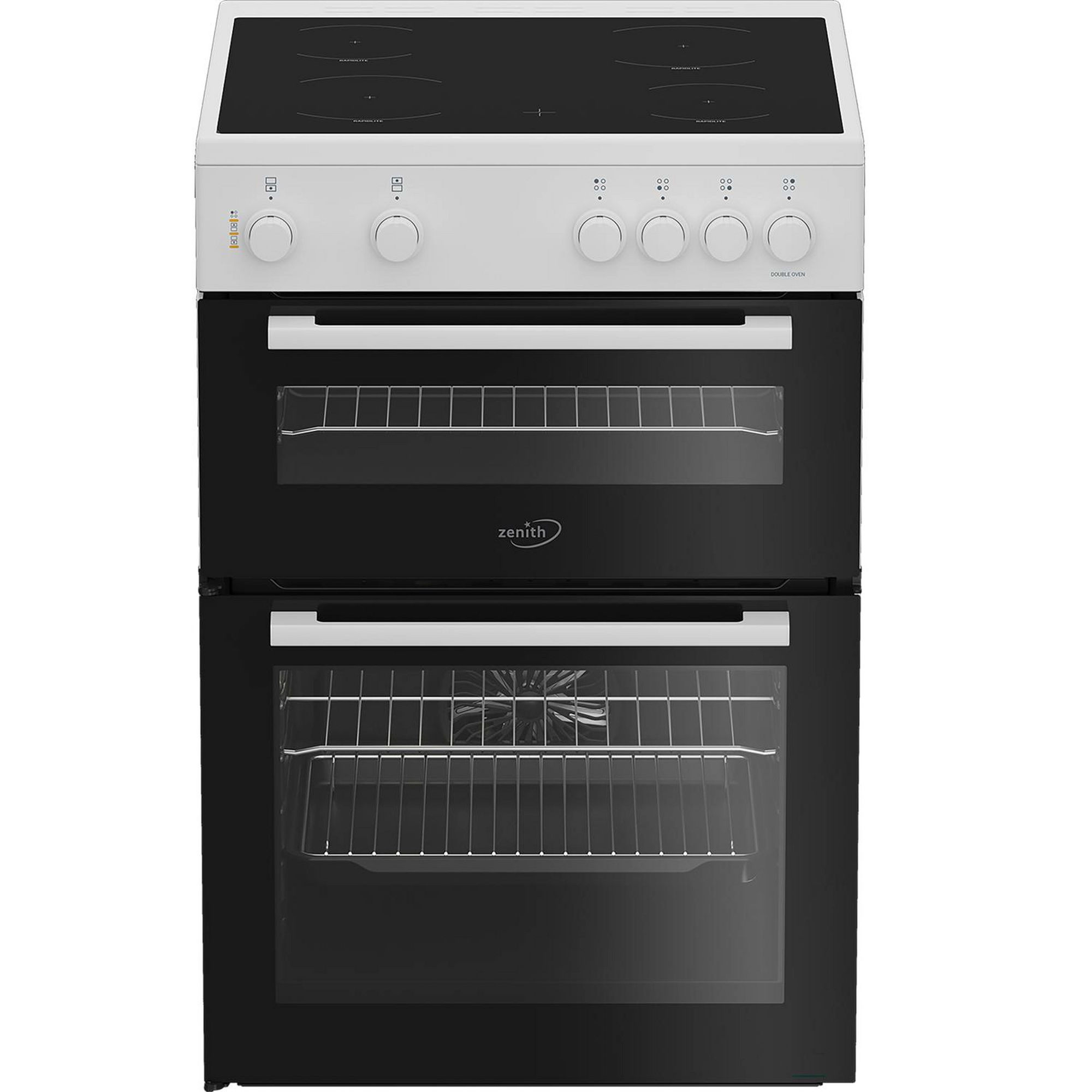 Zenith ZET605W 60cm Electric Cooker with Ceramic Hob - White - Image 1