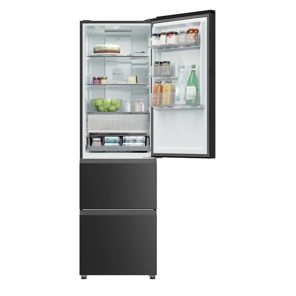 Haier HTR3518ENMTK 3D 55 Series 3 Fridge Freezer - Black - 303L - Image 2