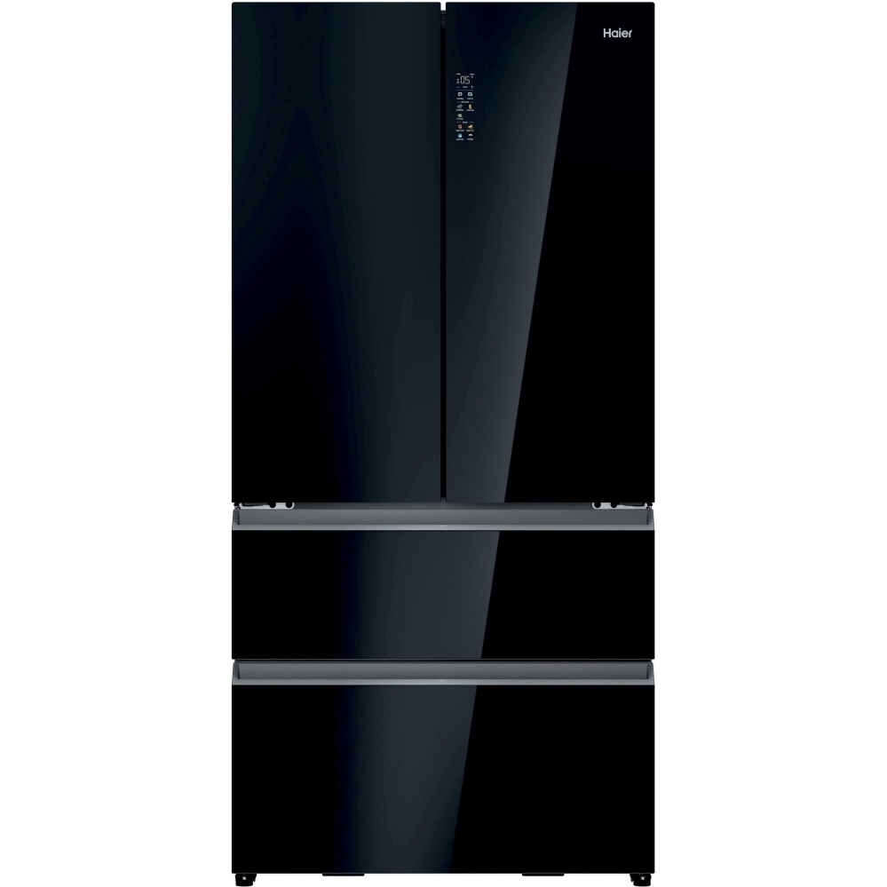 Haier HFR79F19DFGB American Fridge Freezer - Obsidian Black Glass Haier HFR79F19DFGB American Fridge Freezer - Obsidian Black Glass