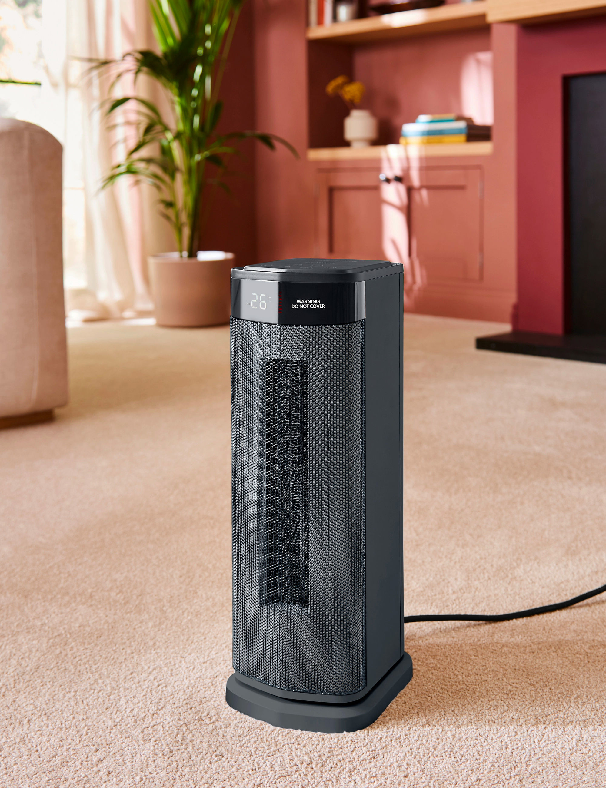 Morphy Richards 825402 2kW Ceramic Tower Fan Heater - Grey - Image 2