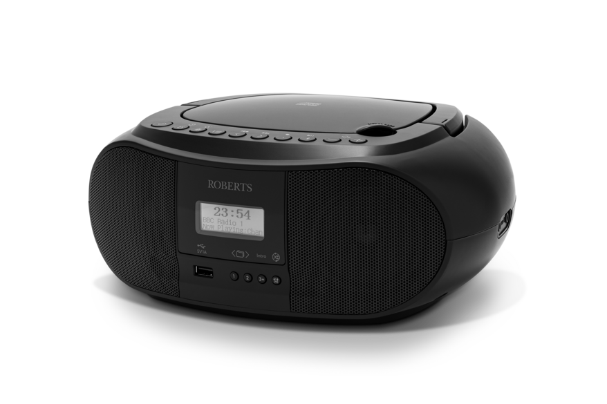 Roberts ZOOMBOX4-BK FM/DAB/DAB+ CD Boombox with Bluetooth, Black