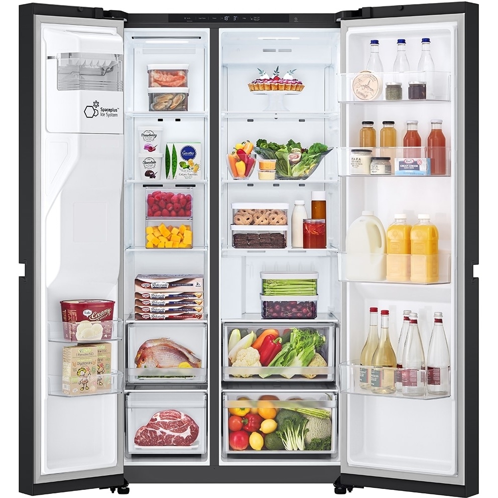 LG GSLC40EPPE American Fridge Freezer, Plumbed, Black - Image 2