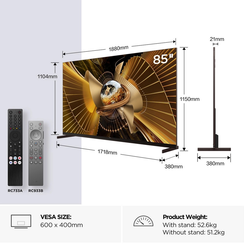 TCL 85X11L-UK 85" 4K Ultra HD SQD MINI LED Google TV - Image 2 TCL 85X11L-UK 85" 4K Ultra HD SQD MINI LED Google TV - Image 2