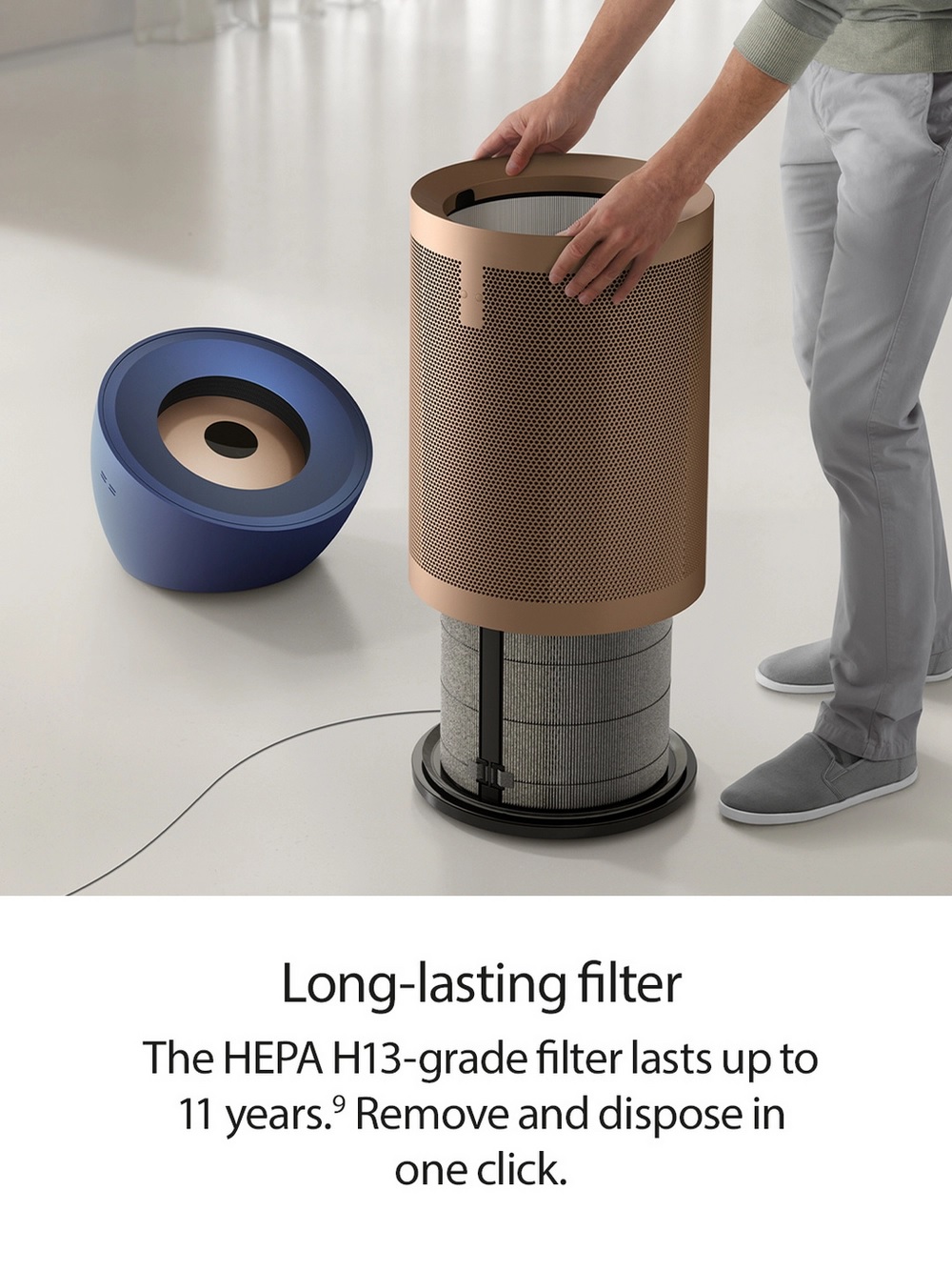 Dyson BP04 (545814-01) Purifier Big+Quiet Formaldehyde Fan - Prussian Blue / Gold - Image 4