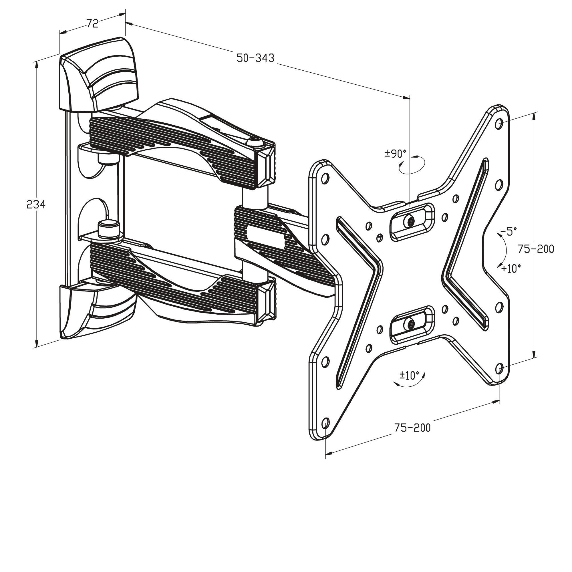 TTAP TTD202DA1 Full motion TV Bracket - Image 2