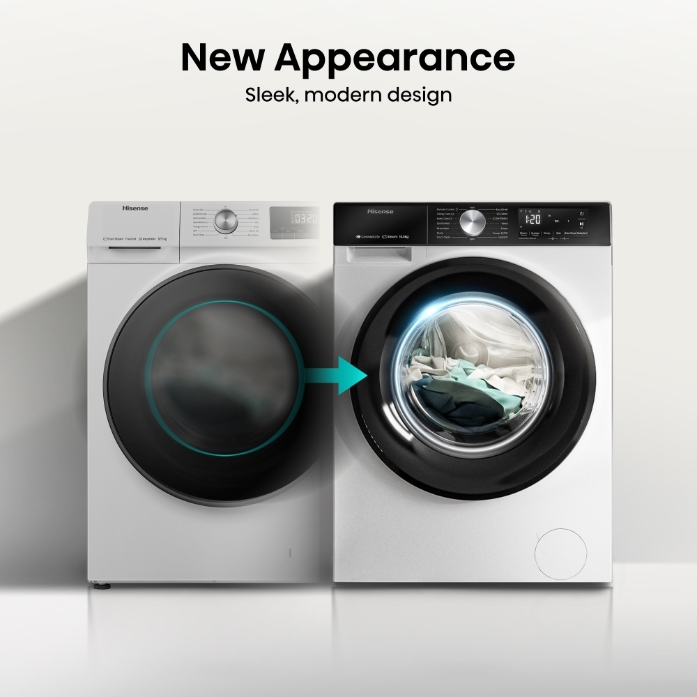 Hisense WF3S1043BW3 Washing Machine, 10.5kg, 1400 Spin – White - Image 5 Hisense WF3S1043BW3 Washing Machine, 10.5kg, 1400 Spin – White - Image 5