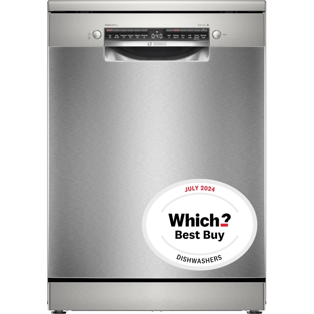 Bosch SMS4EMI06G Series 4 Dishwasher, 14 Place Settings, Brushed steel Bosch SMS4EMI06G Series 4 Dishwasher, 14 Place Settings, Brushed steel