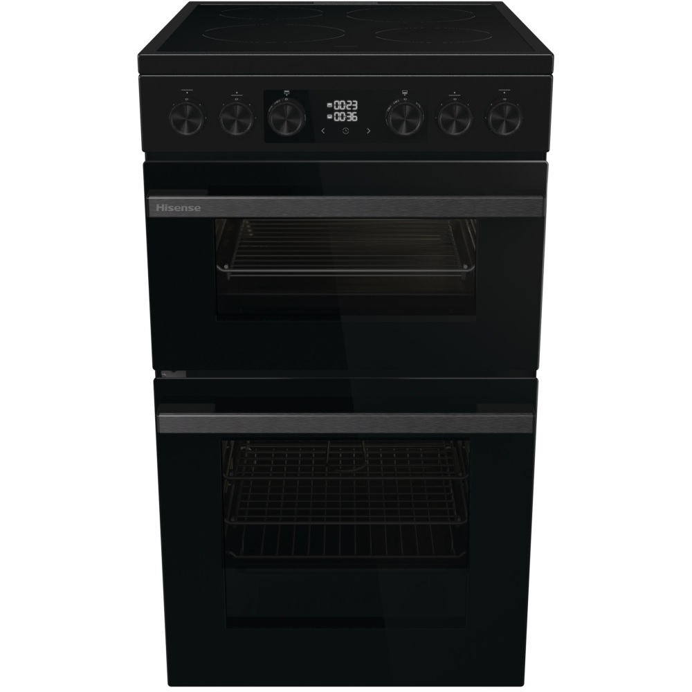 Hisense HDCEC5C10B 50cm Ceramic Electric Cooker with Double Oven – Black