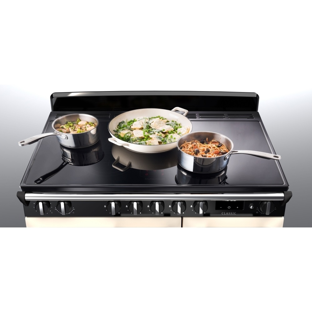 Rangemaster CL90EIPPCR-CM1 90cm Induction Range Cooker Classic Pale Cream/Chrome - Image 2