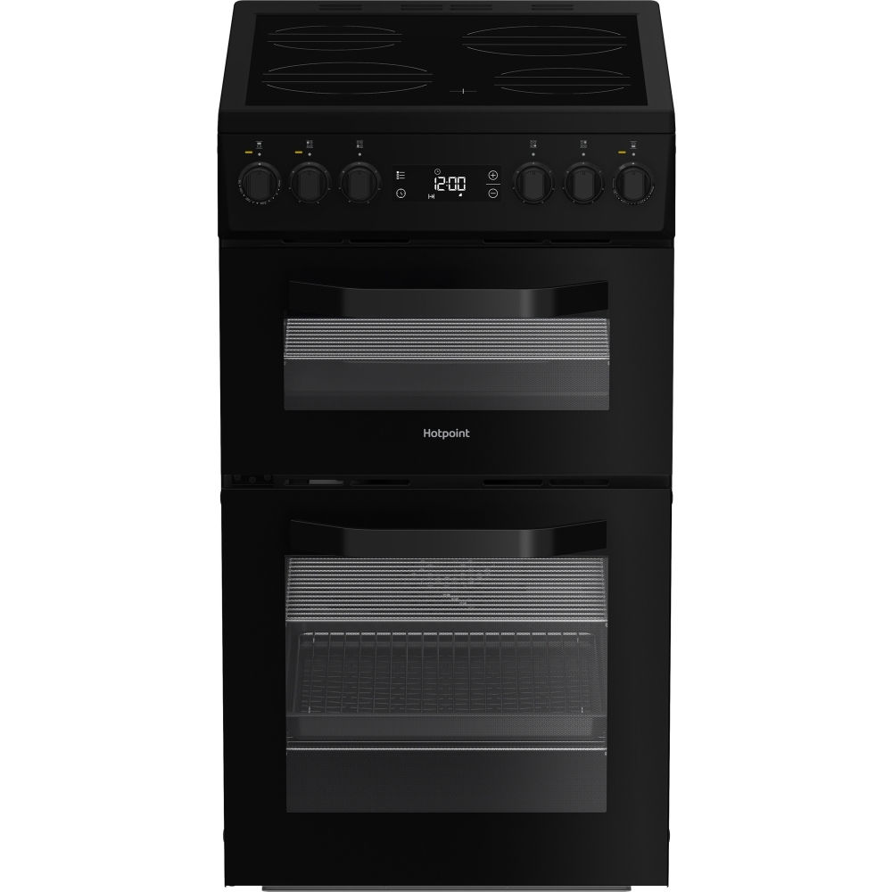 Hotpoint HDE5VDCB Ceramic Electric Cooker with Double Oven, Black, A Rated Hotpoint HDE5VDCB Ceramic Electric Cooker with Double Oven, Black, A Rated