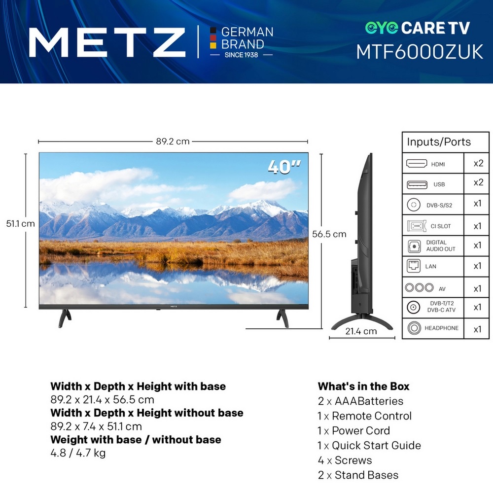 METZ 40MTF6000ZUK 40" DLED Smart TV - Image 2 METZ 40MTF6000ZUK 40" DLED Smart TV - Image 2
