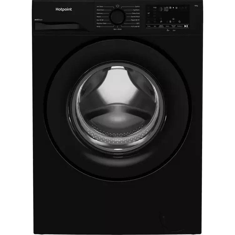 HOTPOINT H101BANTISTAINUK Freestanding 10kg 1400 Spin Washer - Black