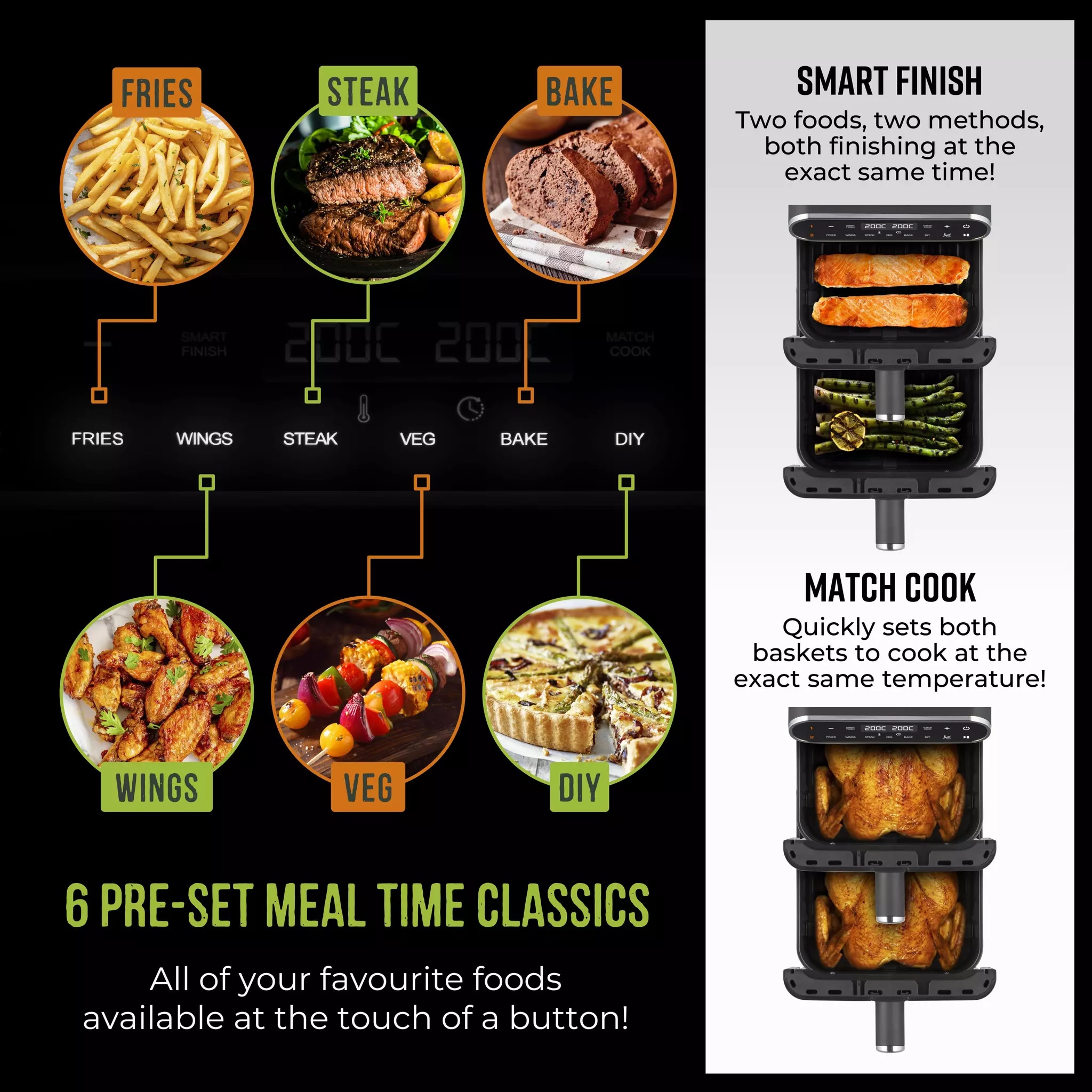 TOWER T17190 Vortx 11 Litre Dual Layer Air Fryer – Black - Image 4