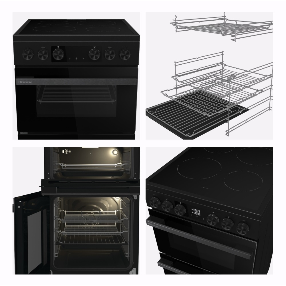 Hisense HDCEC5C10B 50cm Ceramic Electric Cooker with Double Oven – Black - Image 8