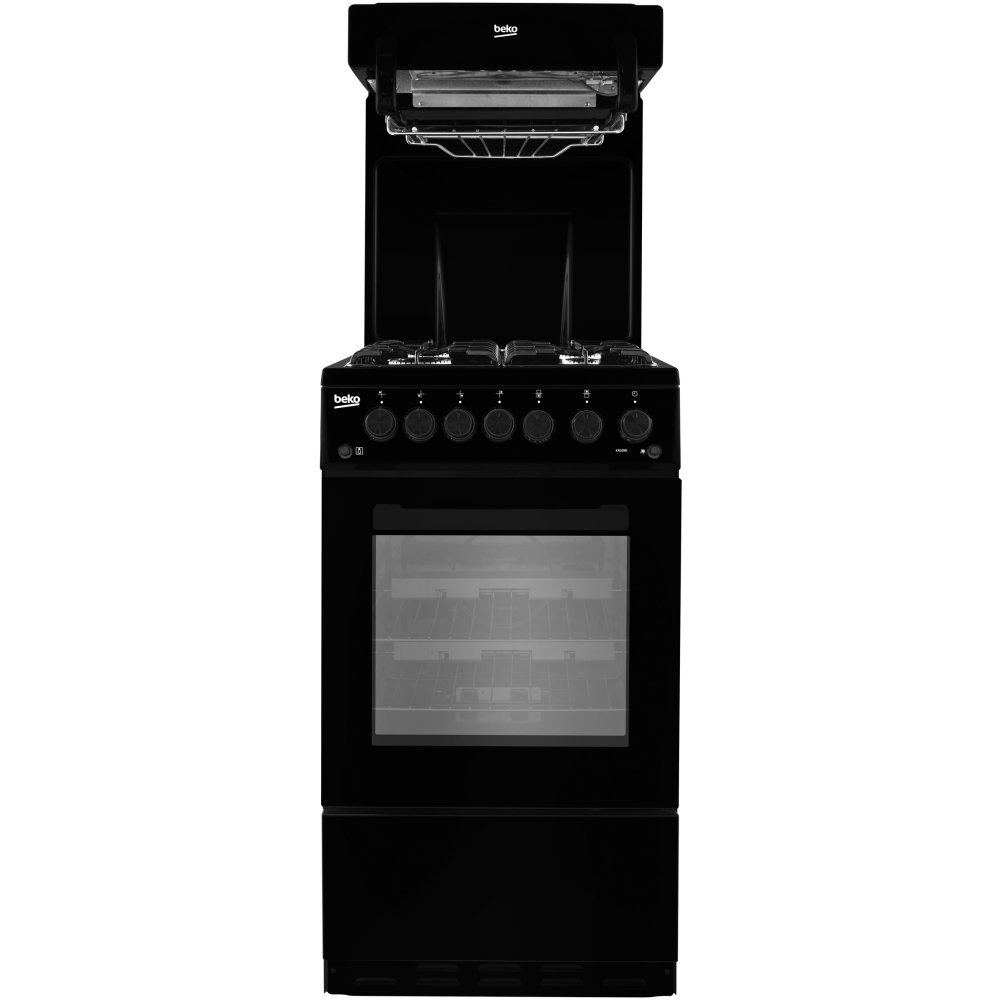 Beko KA52NEK Gas Cooker with High Level Grill, Black, A Rated Beko KA52NEK Gas Cooker with High Level Grill, Black, A Rated