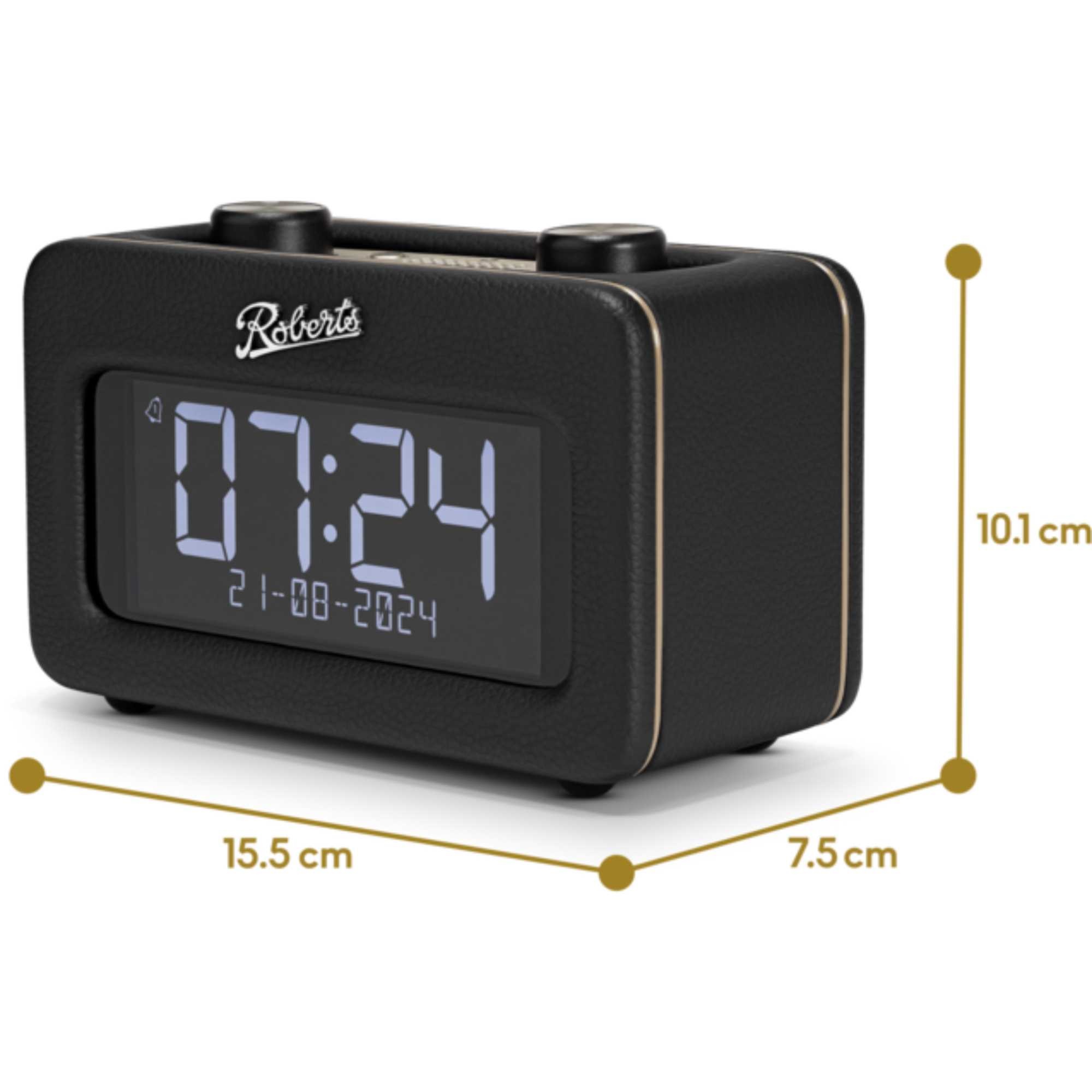 Roberts REV-REST-BK Revival Rest FM/DAB+ Bluetooth Alarm Clock Radio – Black - Image 4